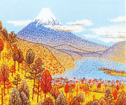 日本平よりの富士（貼り絵）