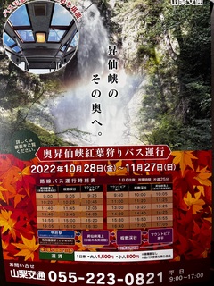 奥昇仙峡までバスで行けるツアー！